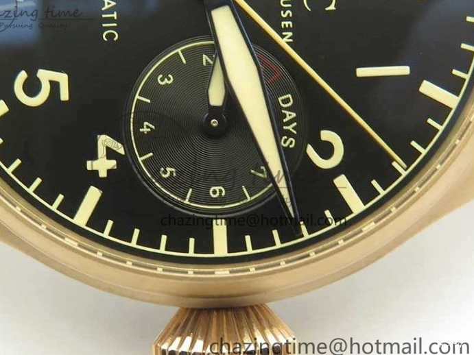MIROTIME 0503 Big Pilot IW510301 Satin-Polished RG YLF Best Edition Black Dial On Leather Strap A Flexible 7222